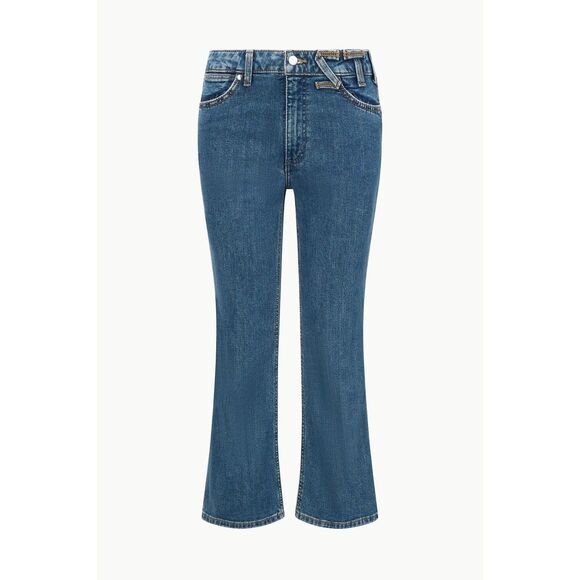 STAUD + WRANGLER THE CROPPED BOOT JEAN INDIGO WASH Size 27 FLARE Western - Picture 1 of 4